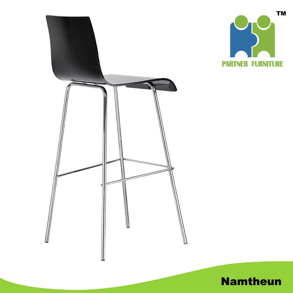 (Rumbia-H) Acrylic Modern Design and High Backrest Bar Stool