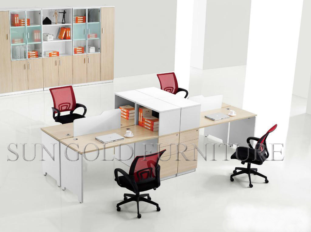 Good Design Wooden Office 4 Seaters Partition (SZ-WSL311)