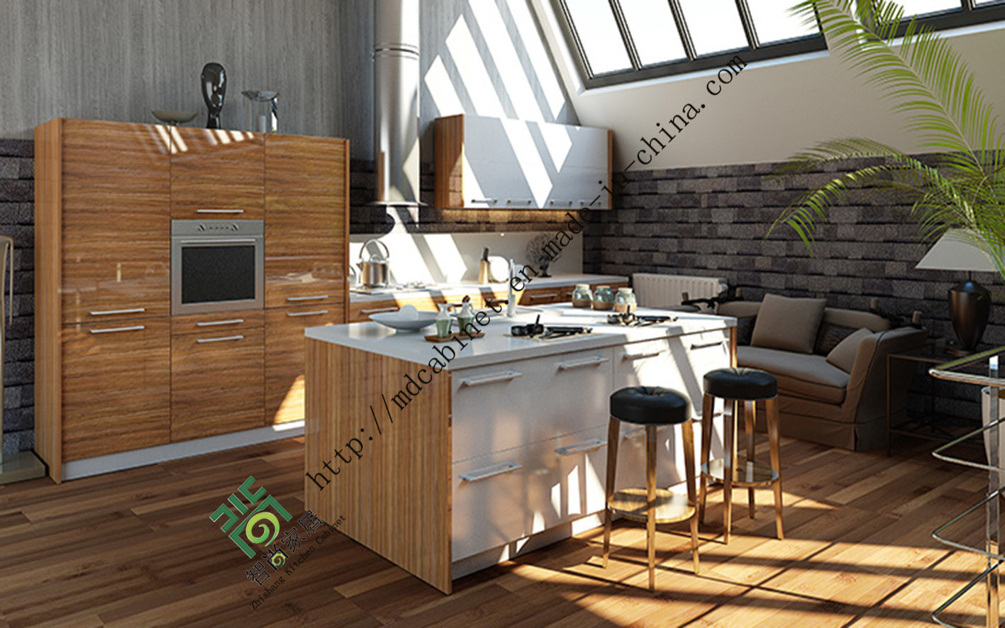 2015 Modern UV MDF Kitchen Cabinet (ZS-123)