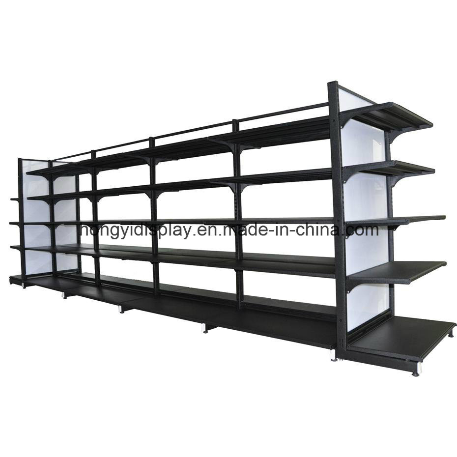 Black Color Double Side Supermarket Shelf for Store Display