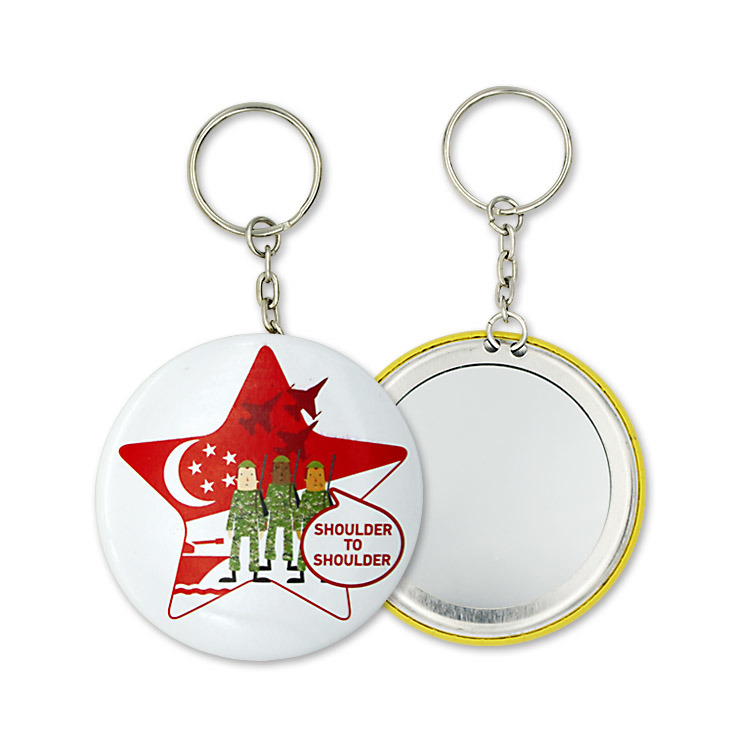 Colorful Model Metal Make up Mirror with Keychain