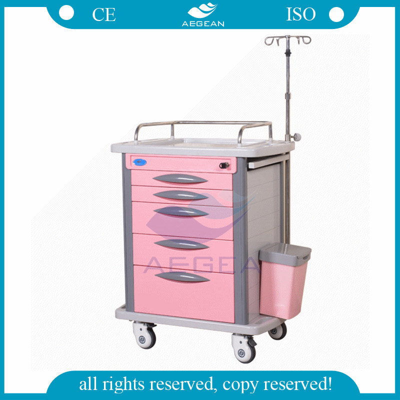 AG-Et007b4 Wholesale Cheap Hospital Emergency Trolley Equipment Function