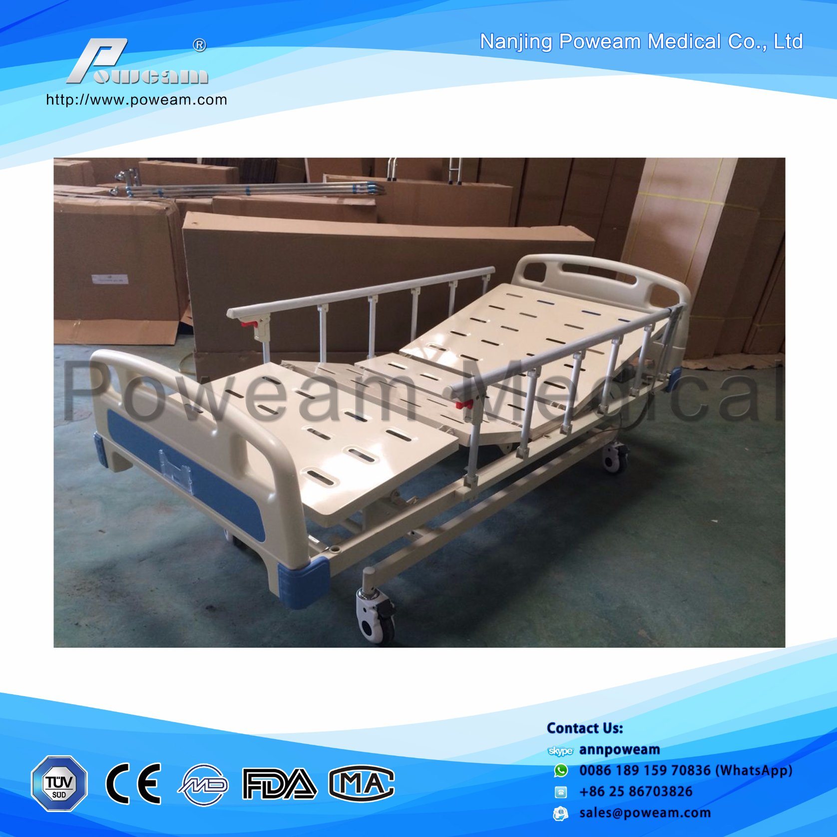 ICU Electric Hospital Bed with Five Functions