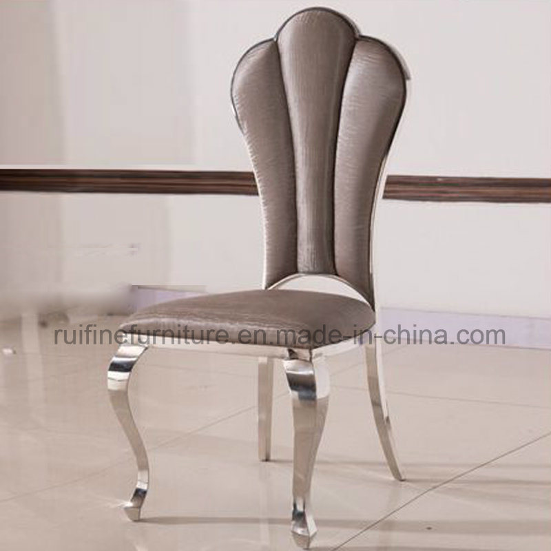 Elegant Modern Stainless Steel Flower Shape Back Dining Chair