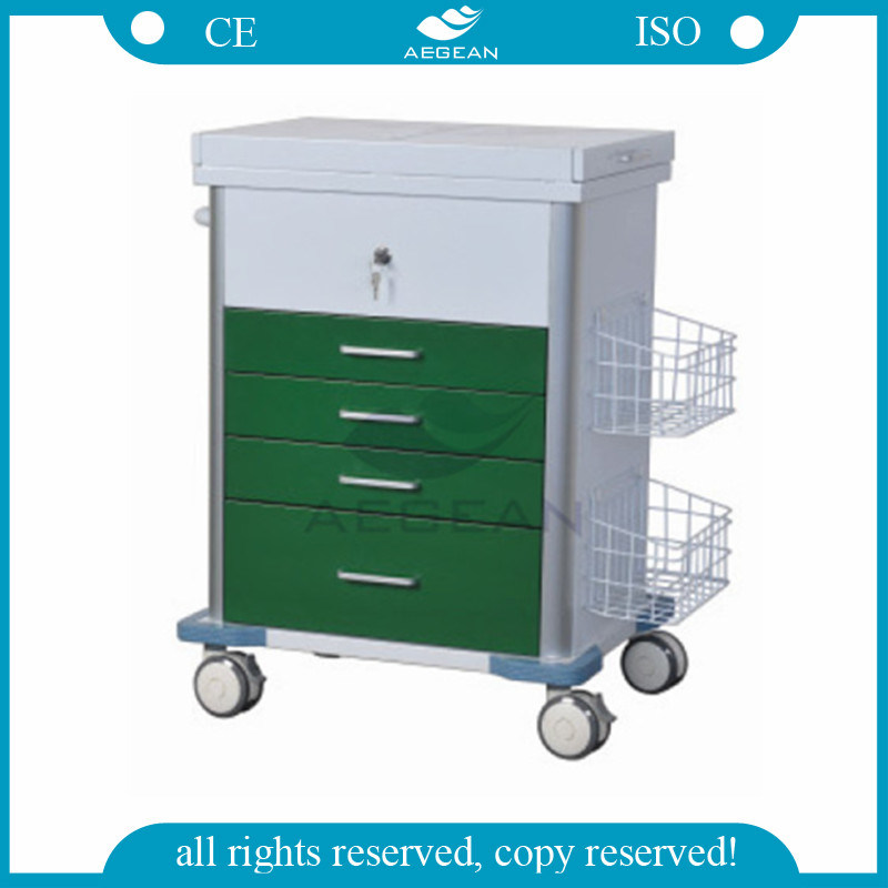 AG-GS008 Medical Equipment Cheap Emergency Hospital Trolley Cart for Sale