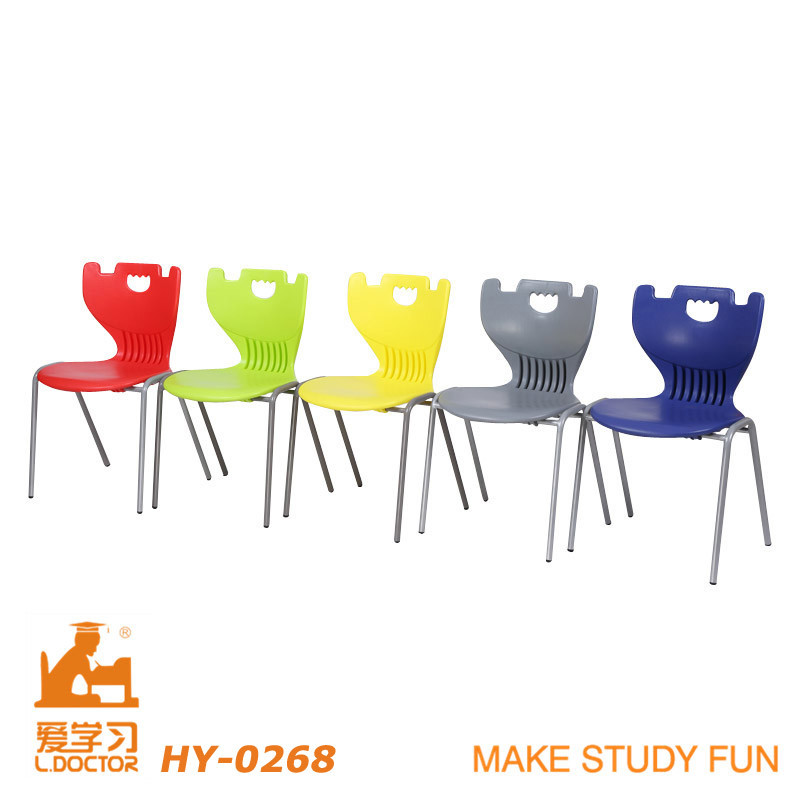 Metal Student Chair with Colorful Plastic PP Shell