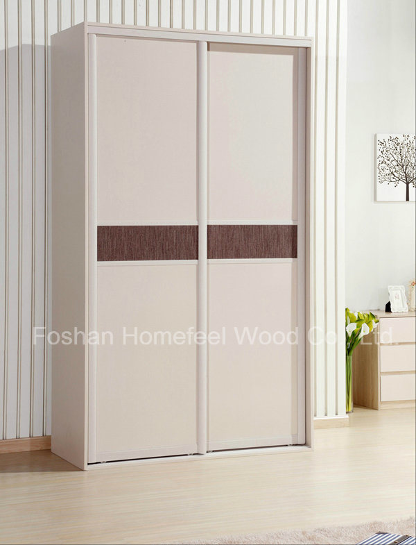 Simple Design Wooden Sliding Door Wardrobe (HF-IK140)