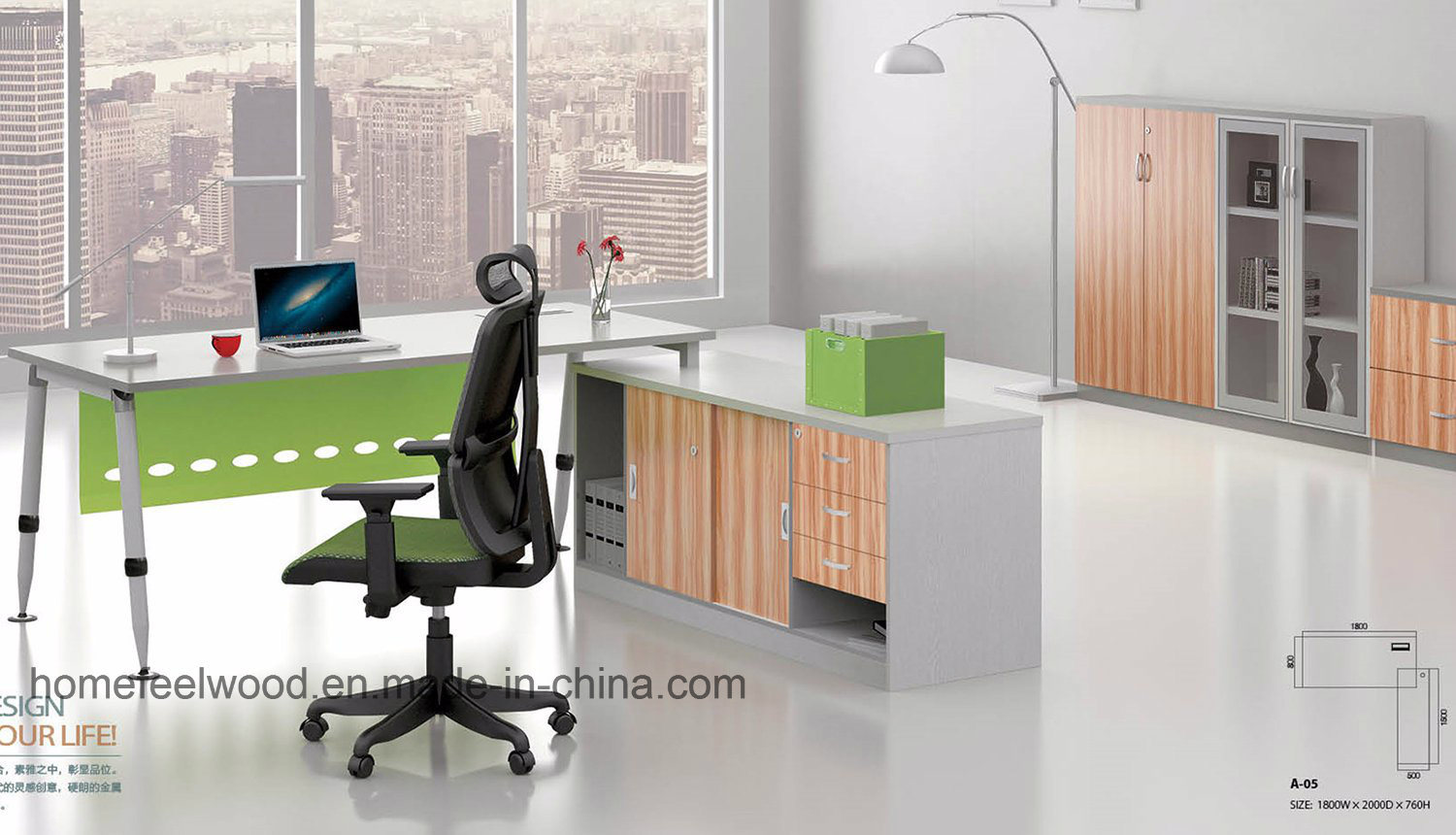 Metal Leg Wooden Executive Office Desk Modern Office Furniture (HF-BSA05)