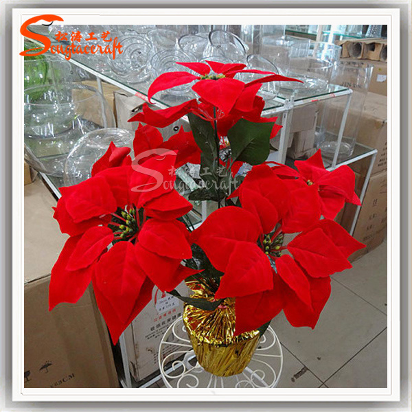 Artificial Flower Wholesale Cheap Plastic Flowers for Christmas Decor