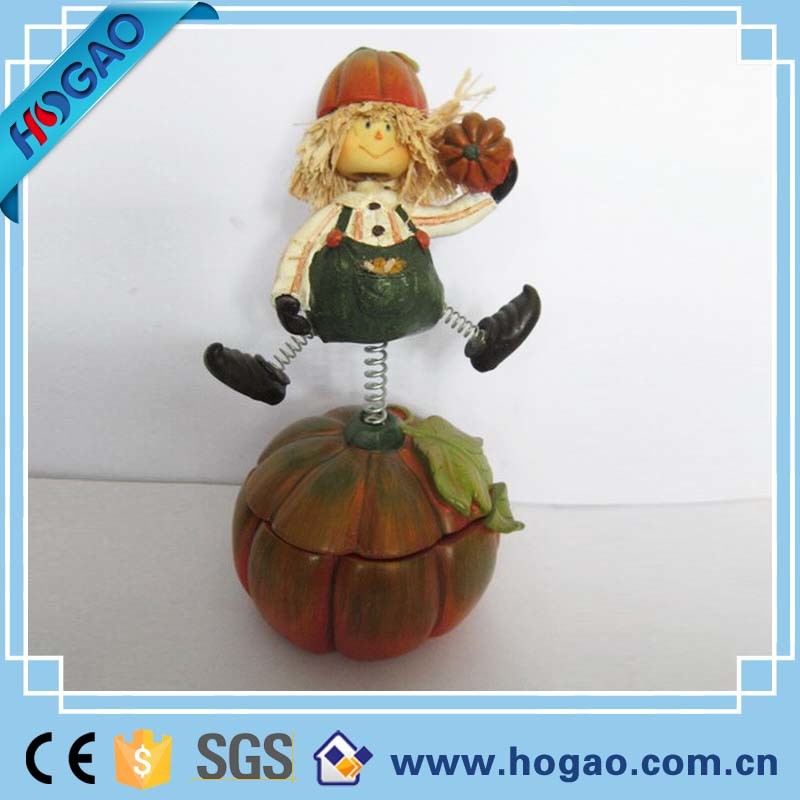 Handmade Artificial Halloween Resin Pumpkins Figurine for Sale