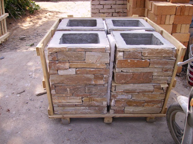 Stackable Slate and Stone Column (SMC-PC044)