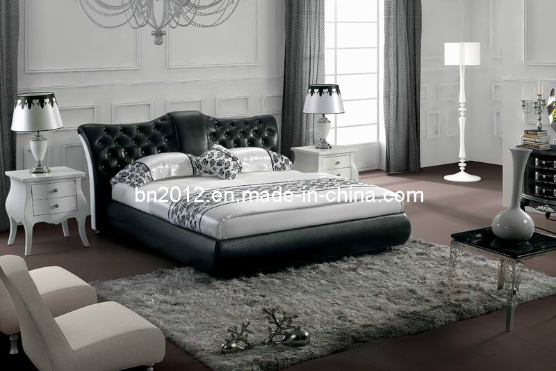 Modern Genuine Leather Bed (SBT-5820)