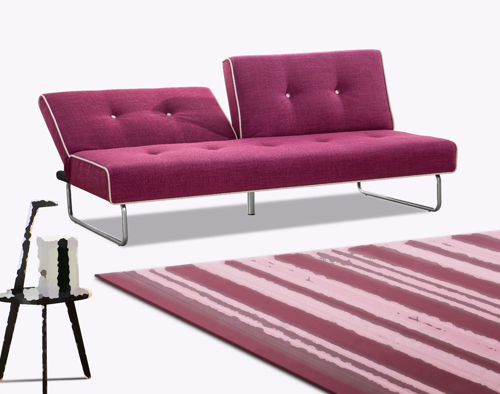 Separable Backrest Rose Modren Style Sofa