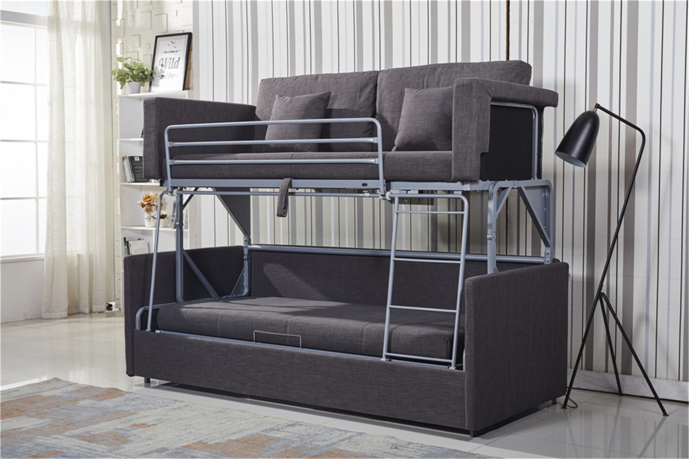 Space Saving--Functional Sofa as a Double Decker Bunk Bed