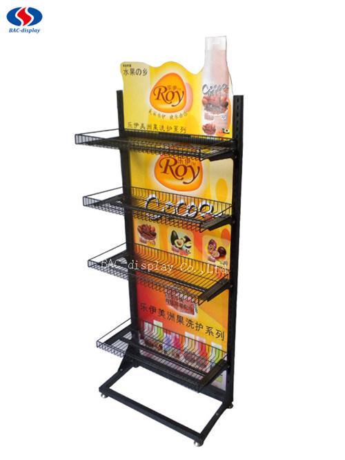 Advertising Metal Display Supermarket Shelf with Metal Wire