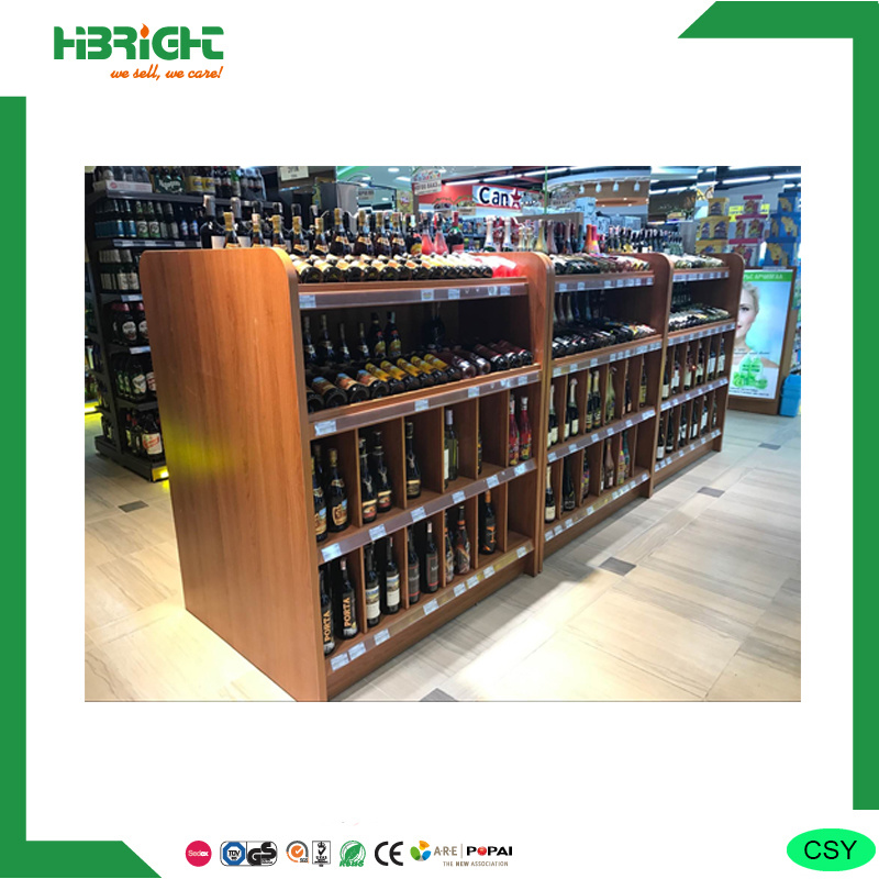 Wooden Bottle Wine Display Showing Rack Shelf