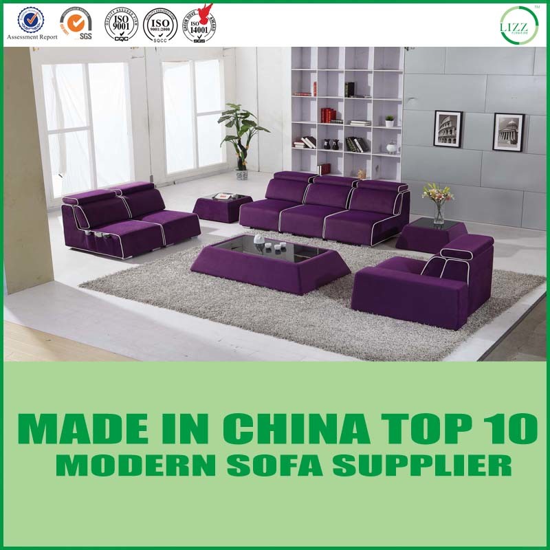 Chinese Wooden Furniture Sectional Fabric Sofa