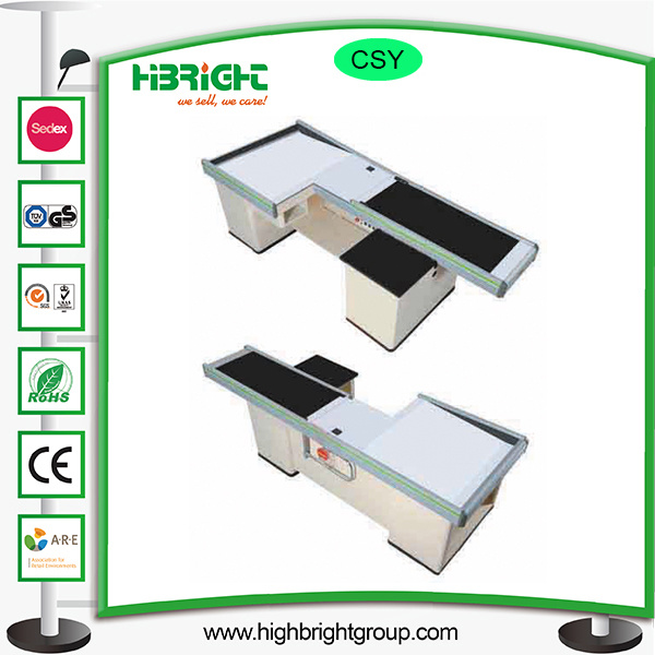 Supermarket Cashier Counter Table Desk with Belt