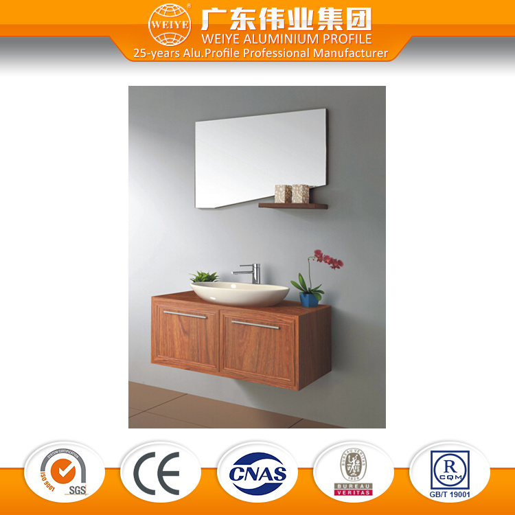 Wood Grain Surface Aluminium Bathroom Cabinet of Bathroom Furniture