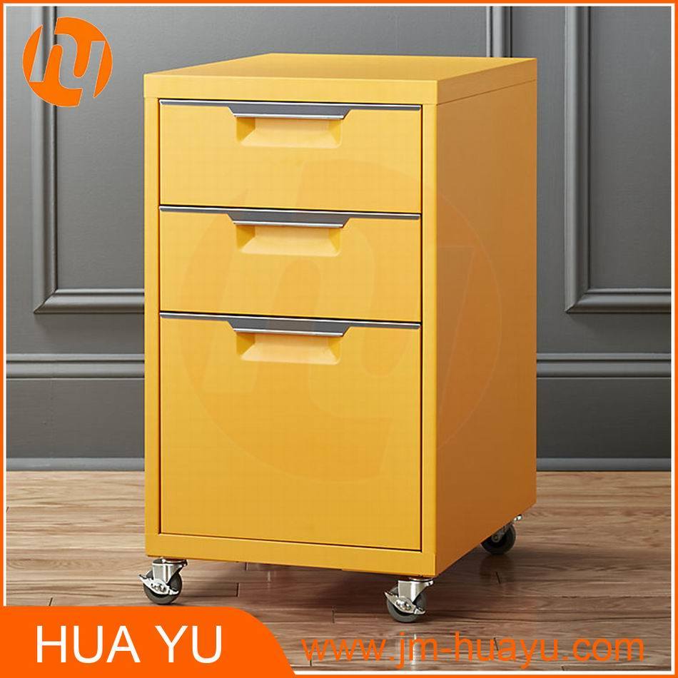 3-Drawer Soho Bedroom Office Steel Filing Cabinet (18-Inch, Yellow)