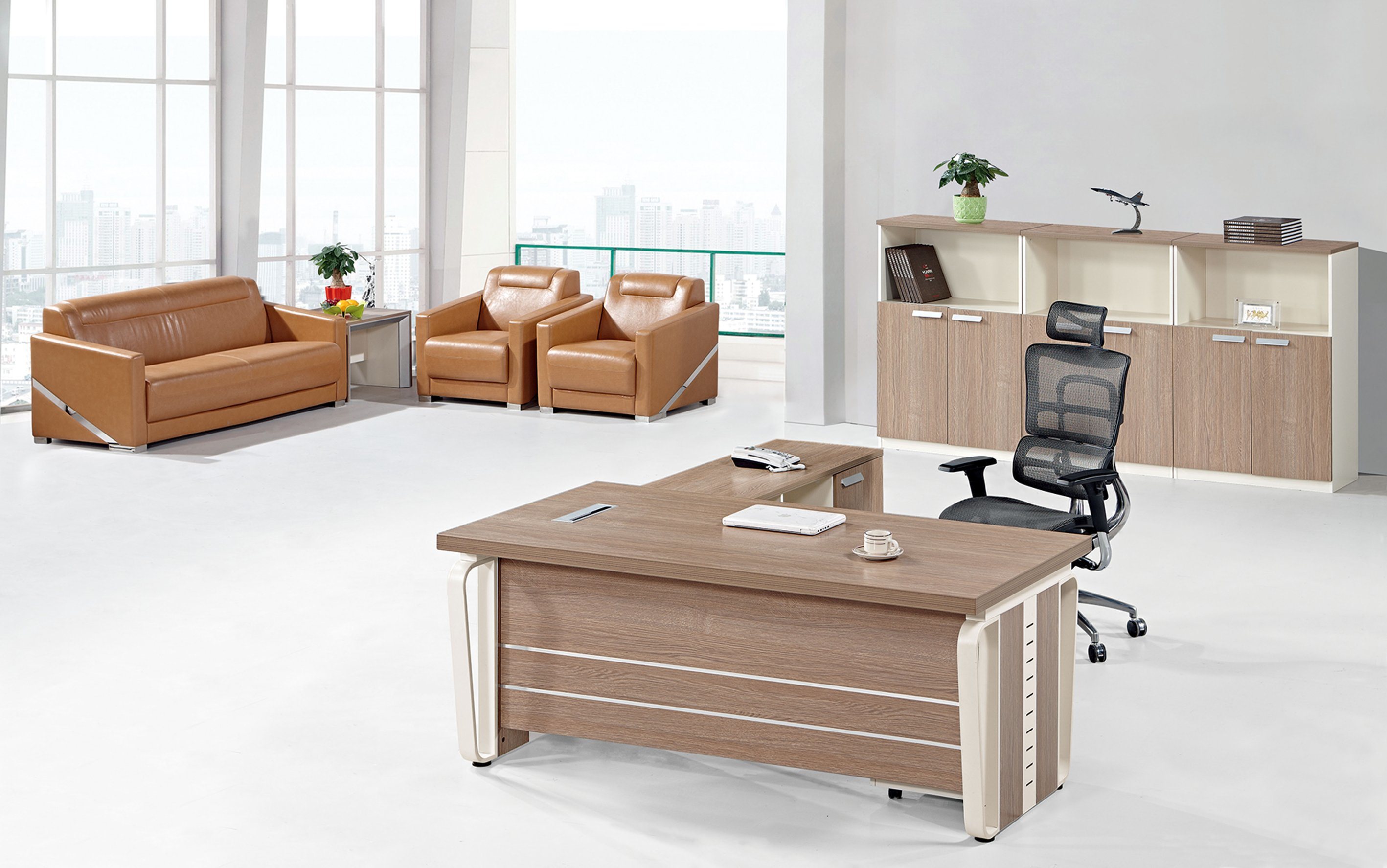 Modern Fashionable Melamine Aluminium Alloy Executive Comfortable Desk for Office