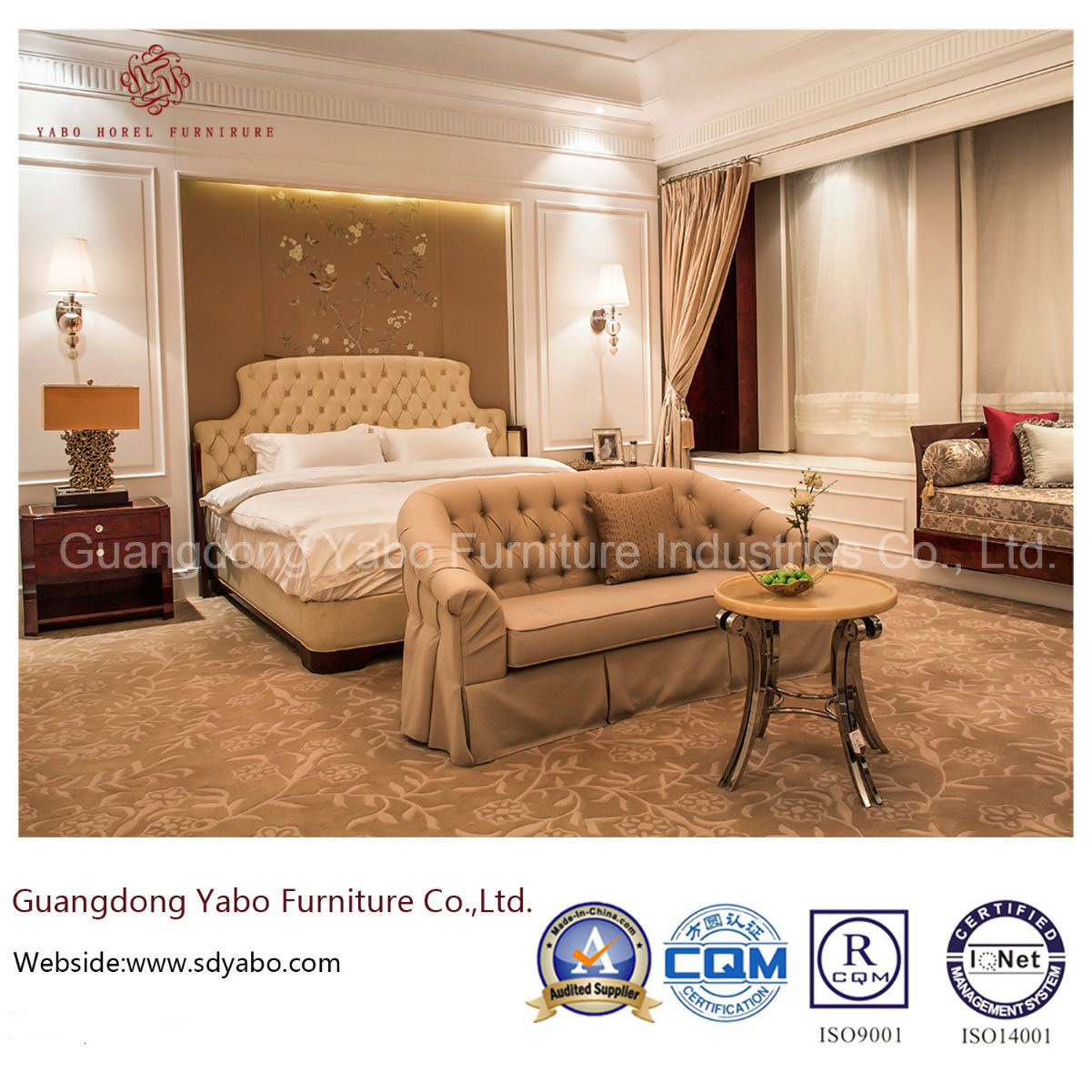 Luxury Hotel Bedroom Furniture Set with Hotel Bed (YB-827-1)