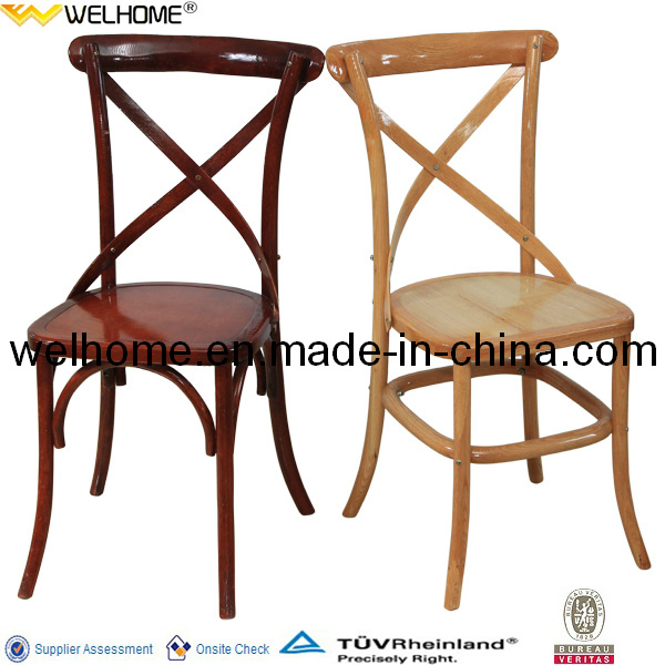 Wood Cross Back X Chair