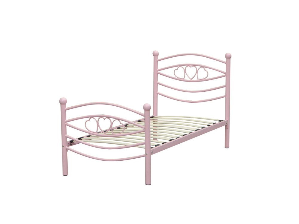 Pink Metal Single Bed Frame