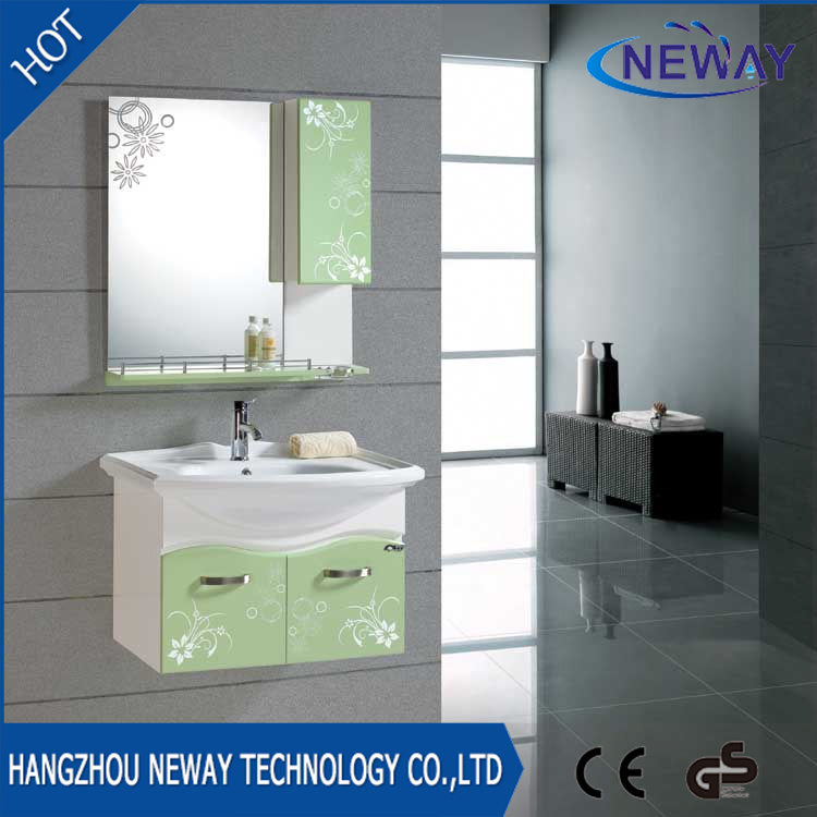 Simple Design PVC Wall French Bathroom Vanity Cabinet