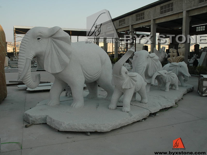 Animal Elephant Stone Statue / Sculptures for Exterior Garden