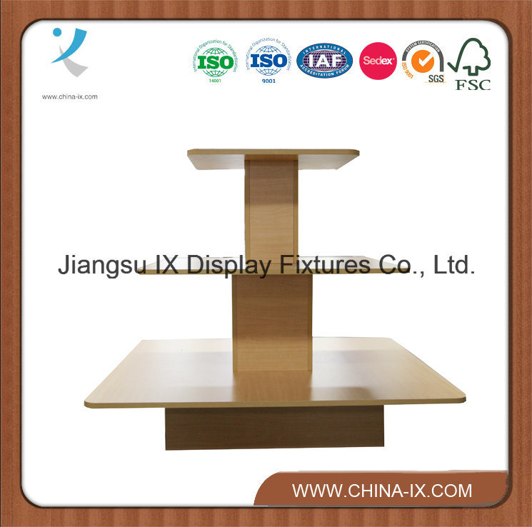 Wooden 3 Tiered Rectangular Display Table for Clothing Stores