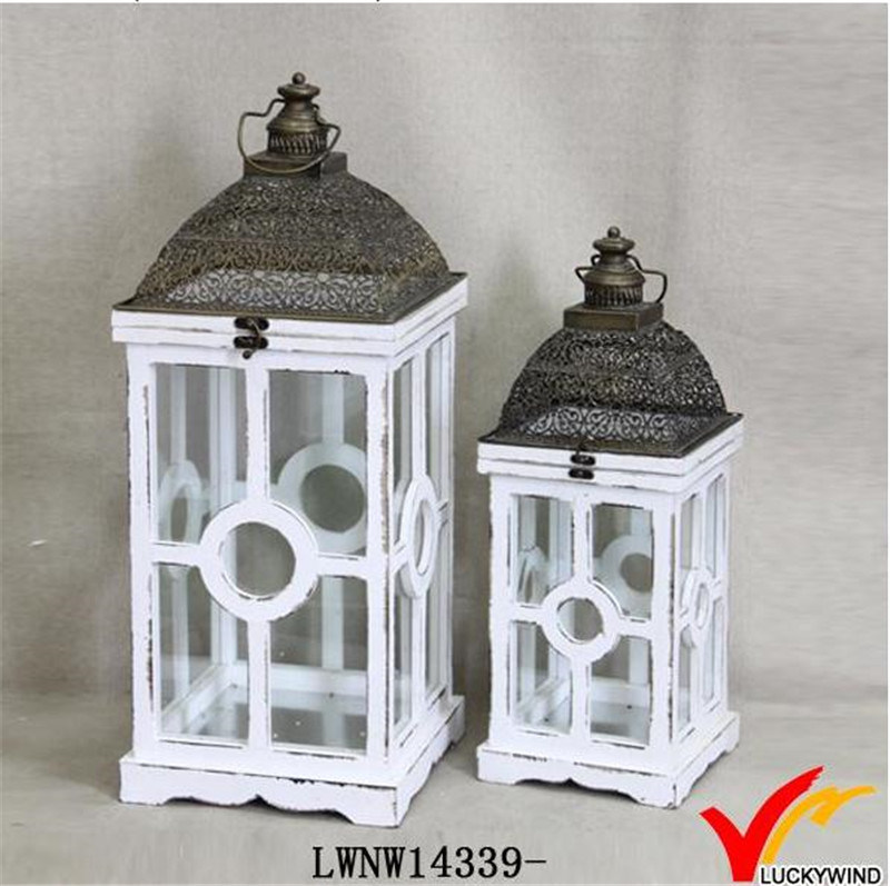 Wedding Glass Wood Handcrafted Lantern Antique Lantern