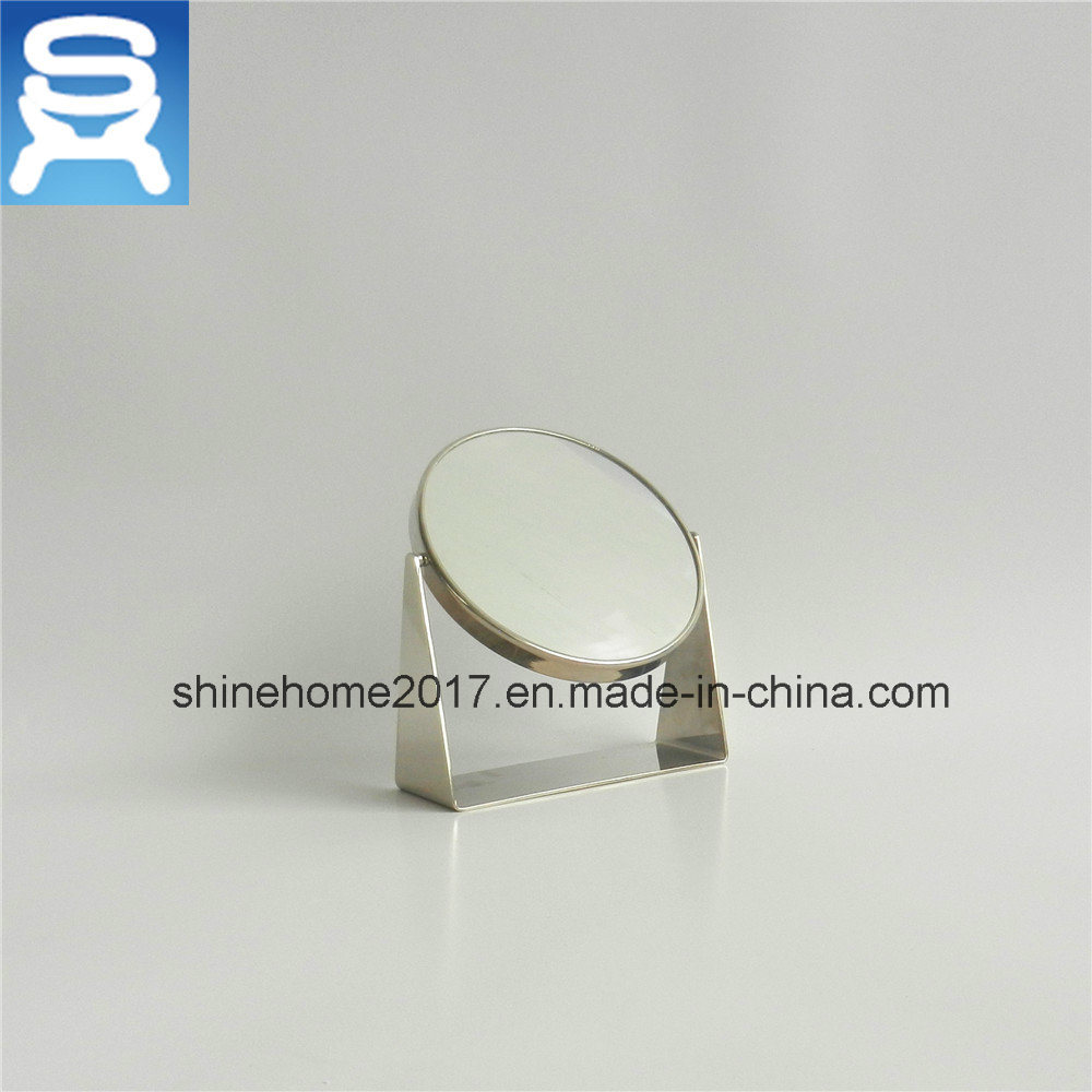 Rose Gold-Plated Round Shaped Double Sided Table Mirror Free Standing Makeup Table Mirror