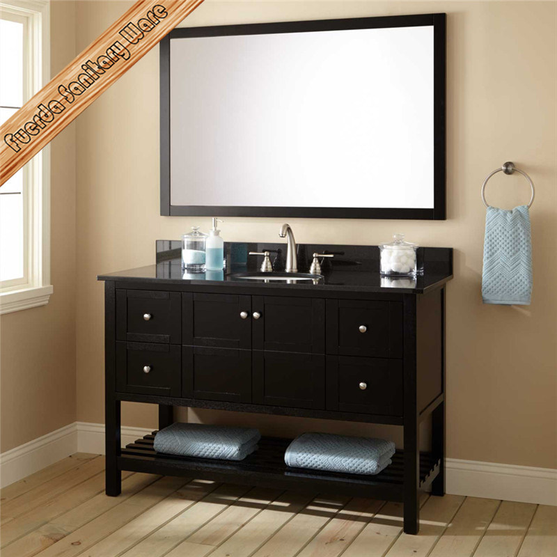 Fed-355 Espresso Finishing Hotel Style Solid Wood Bathroom Vanity Cabinet