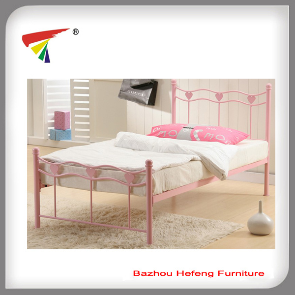 Hot Sale Pink Metal Single Kids Bed