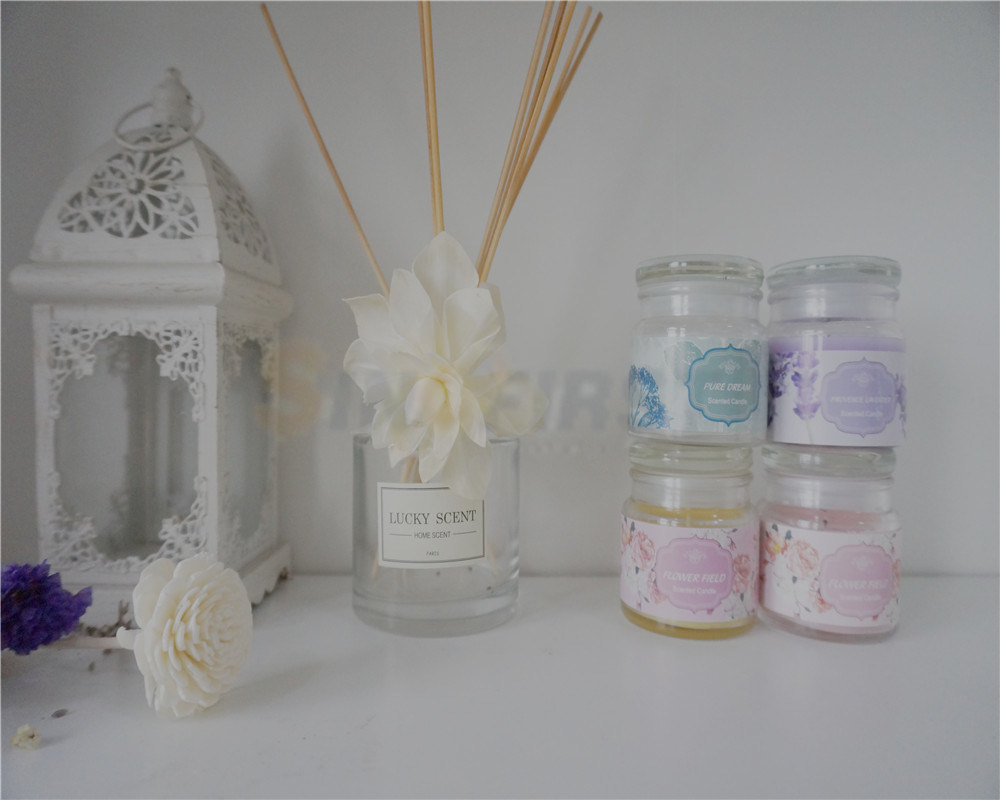 2017 Custom Home Decoration Glass Jar Soy Scented Candle