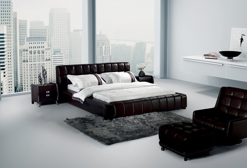 American Style Genuine Leather Bed (SBT-5802)