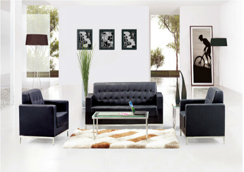 Elegant Office or Lobby or Lounge Area Leather Sofa (PS-005)