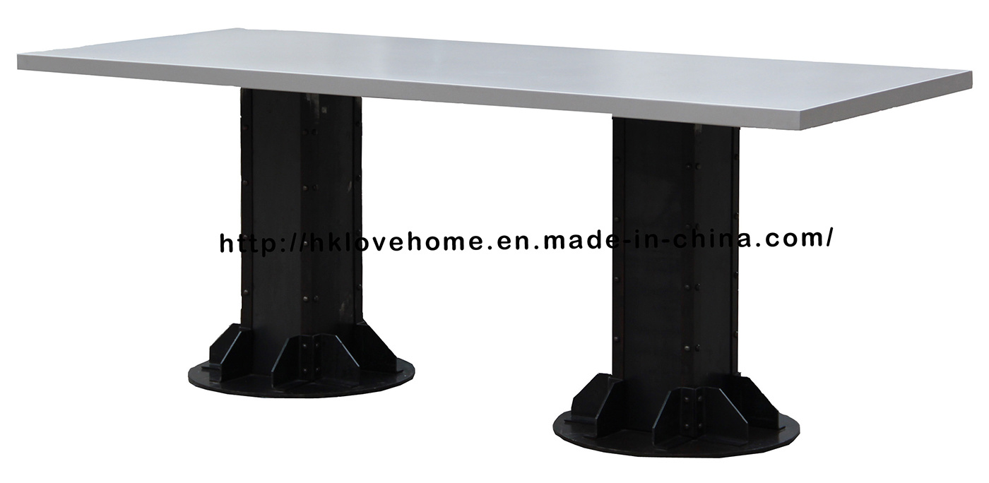 Modern Industrial Round Vintage Metal Dining Restaurant Table