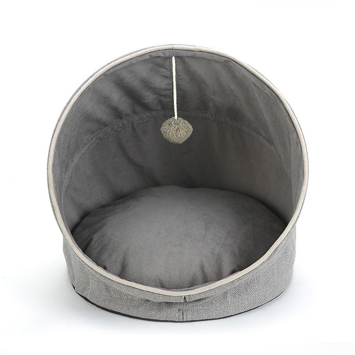 Latest Design Ultimate Soft Cozy Cave Round Cute Foldable Pet Bed