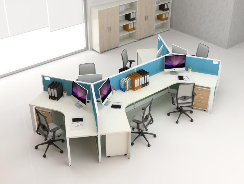 Modern 6 Persons Y Shape Office Workstation Table Desk