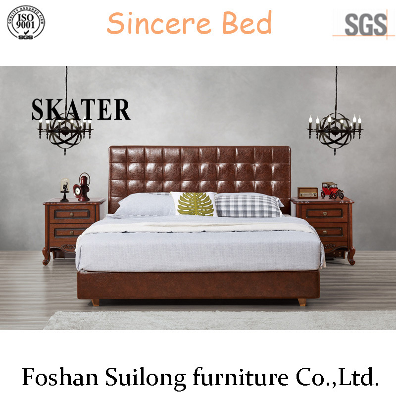 A17 American Style Fabric Bed Leather Bed