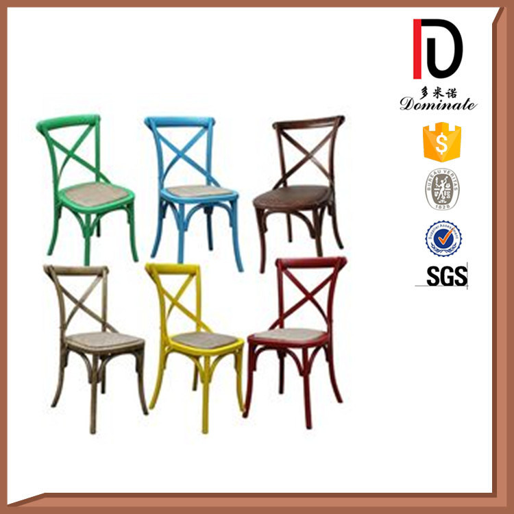 High Quality Wedding Banquet Restaurant Wood Steel Metal X Cross Back Chair