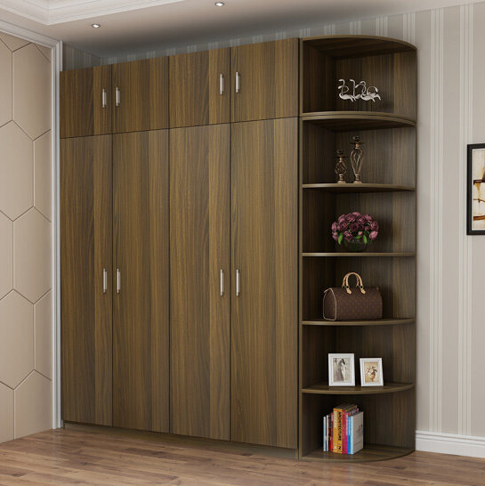 Tall Wardrobe with Corner Storage Shelf