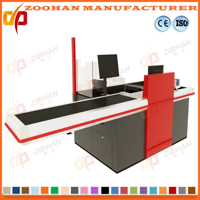 Supermarket Shop Checkout Counter Cashier Desk with Conveyor Belt (Zhc27)