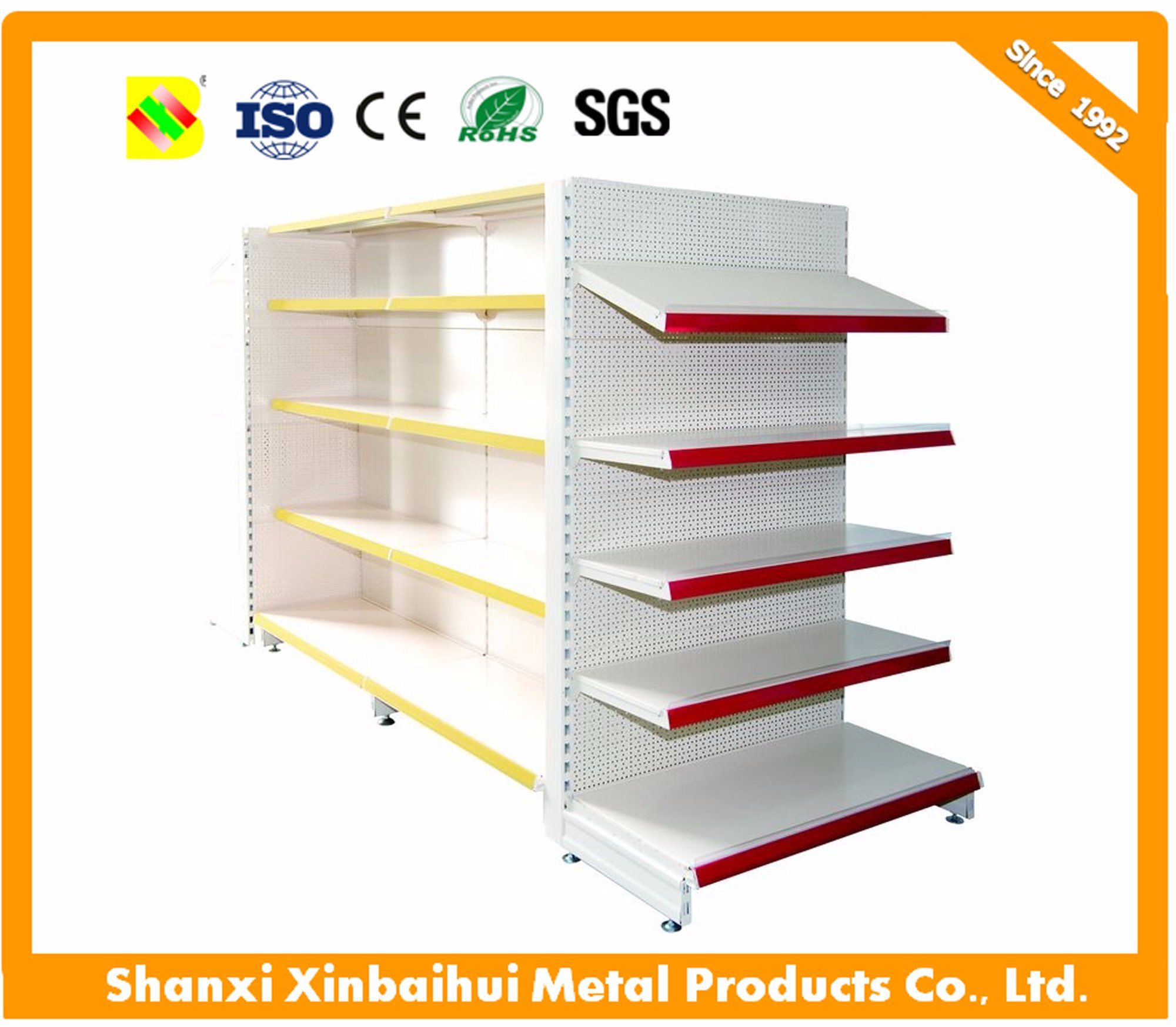 Single Side Panel Back Supermarket Shelf