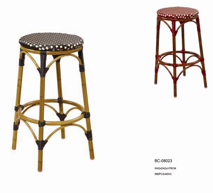 Aluminum PE Wicker Barstool Bc-08023