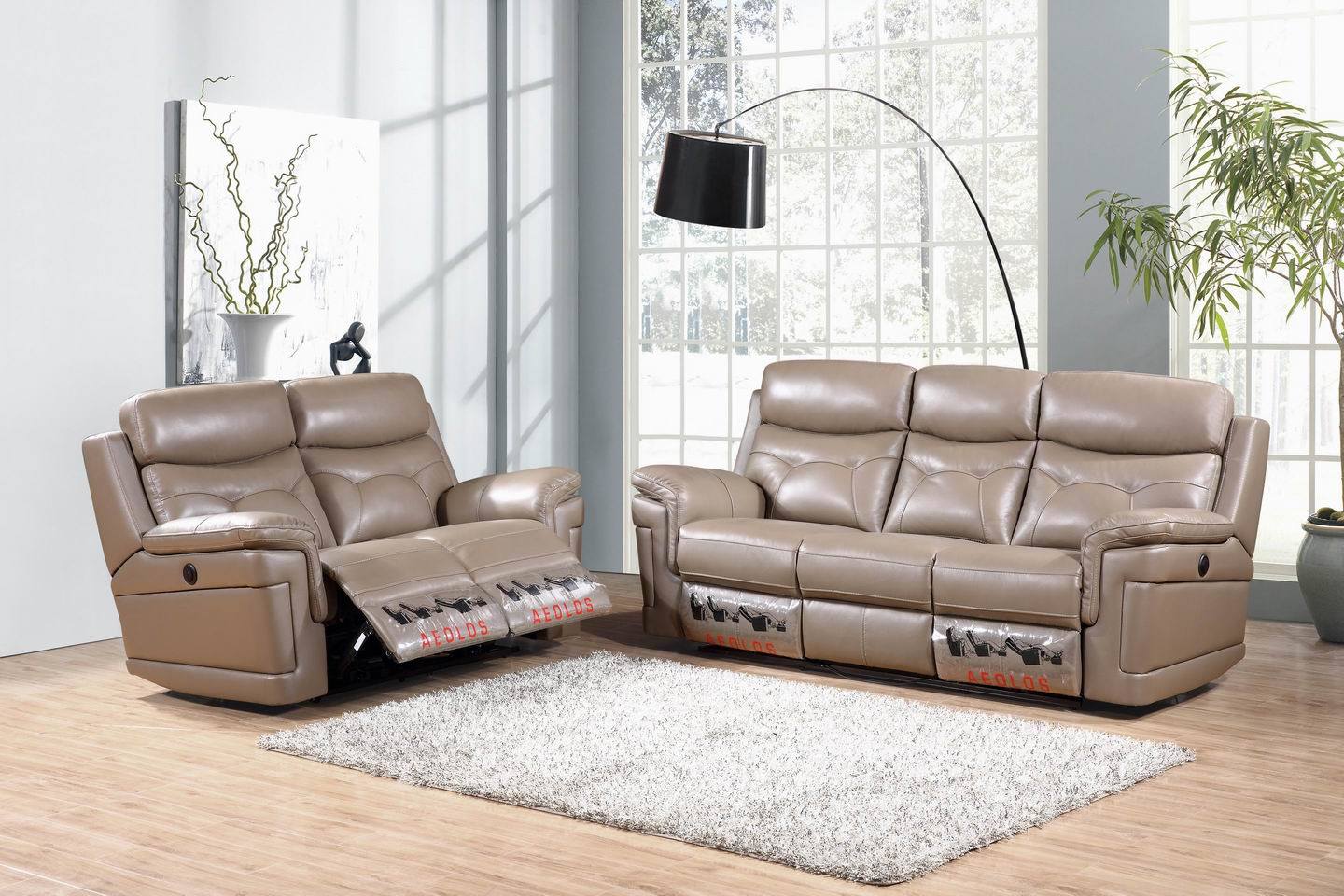 Leather Reclining Sofa