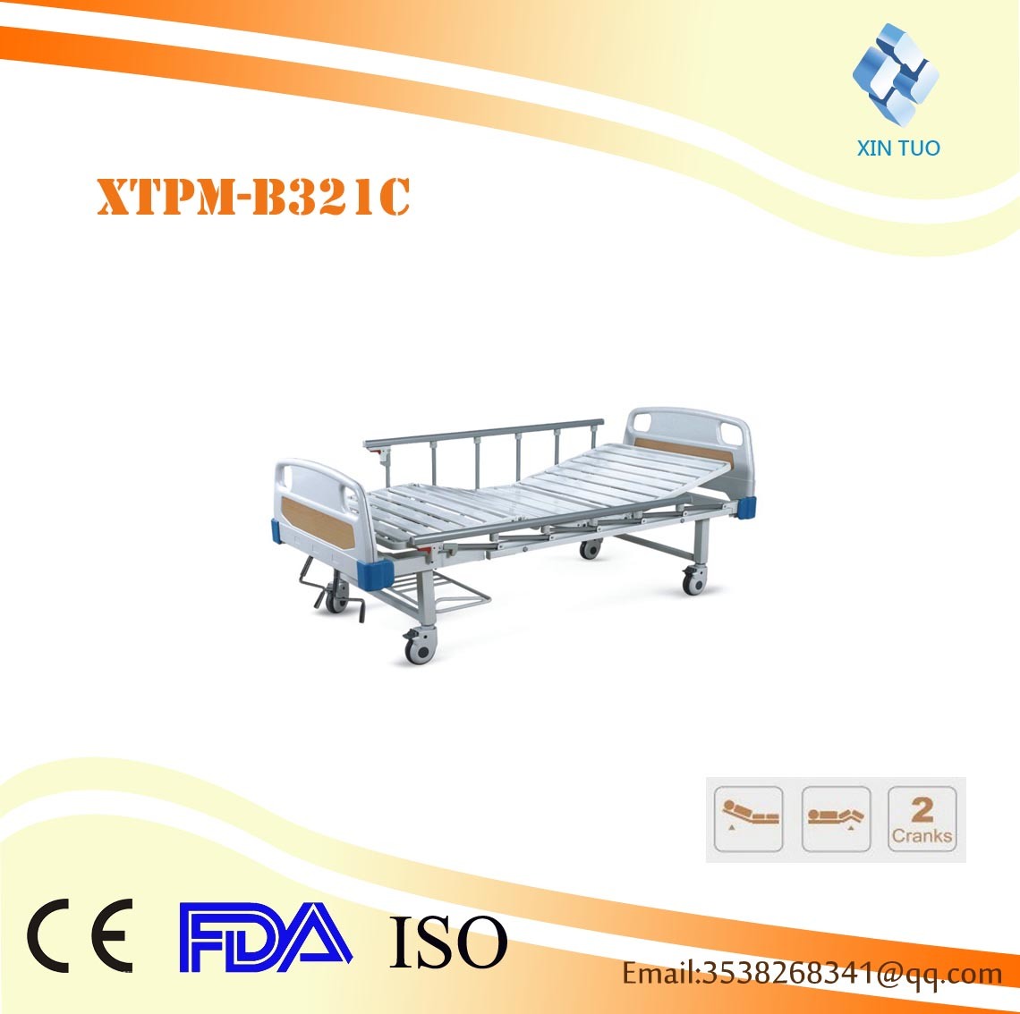 Superior Quality Manual Medical Care Bed