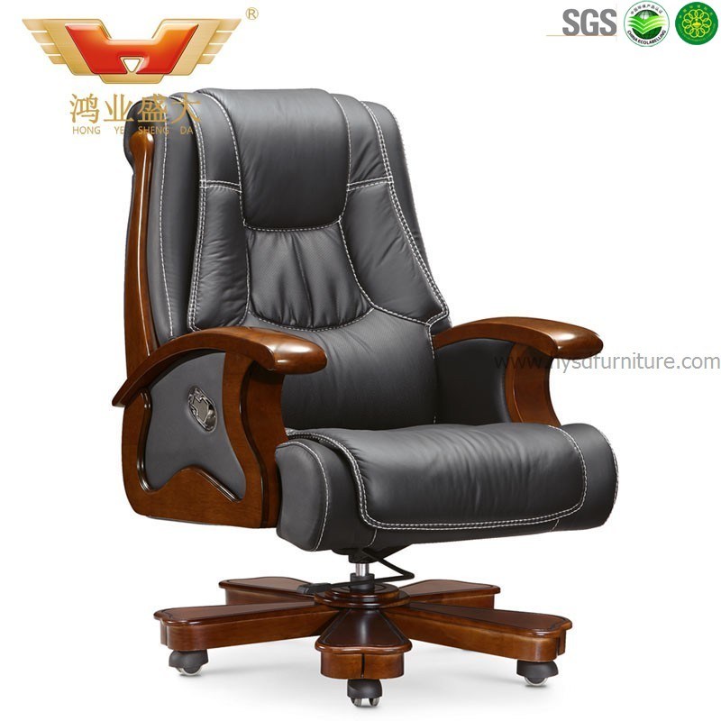 High Quality Traditional Wooden Rotary Executive Office Chair